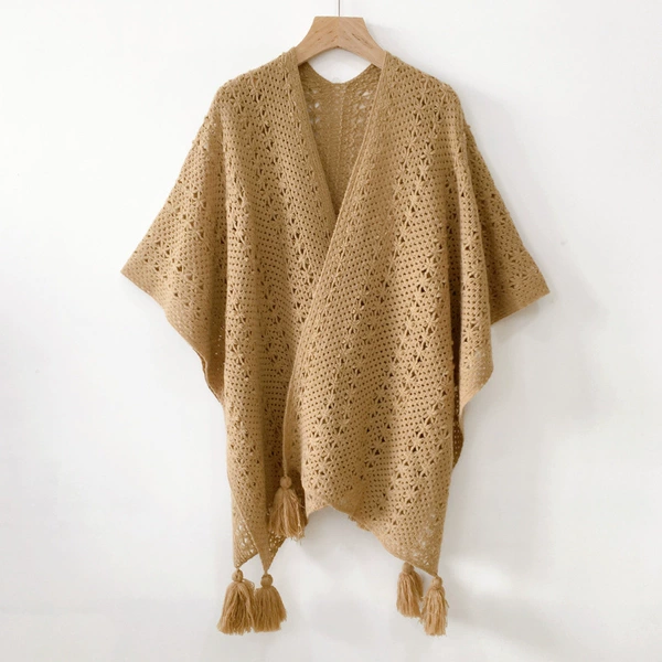 Khaki ethnic trench coat, cloak