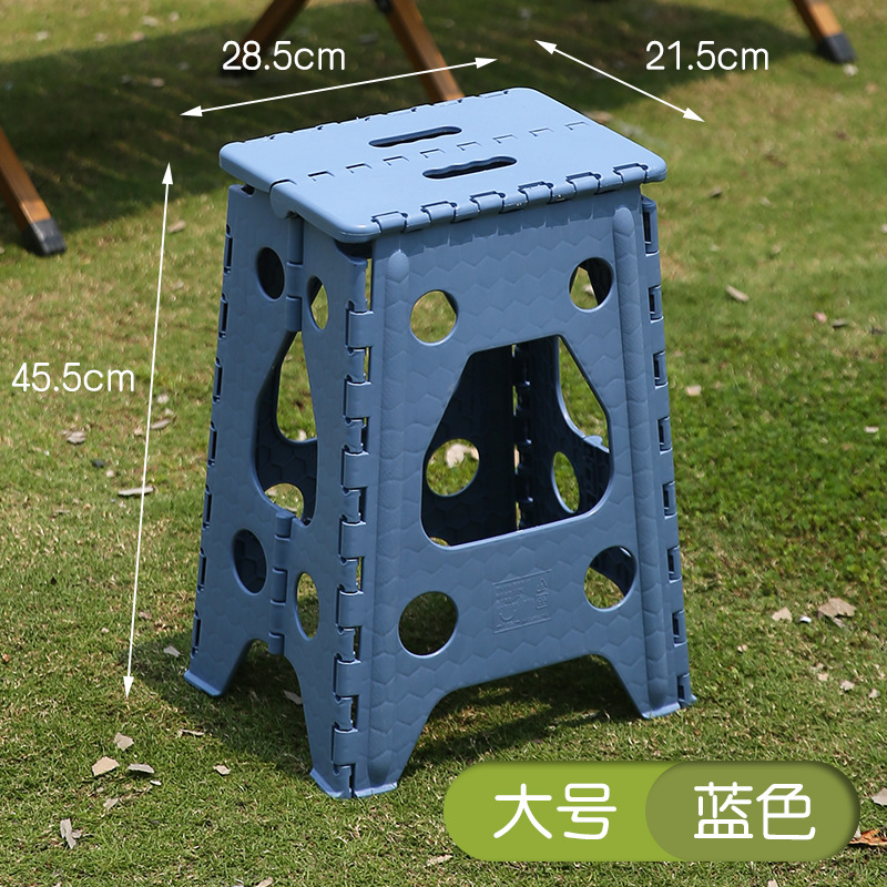 Taburete plegable de plástico, taburete alto, puesto para acampar en el hogar, silla de pesca al aire libre, metro, banco pequeño plegable portátil
