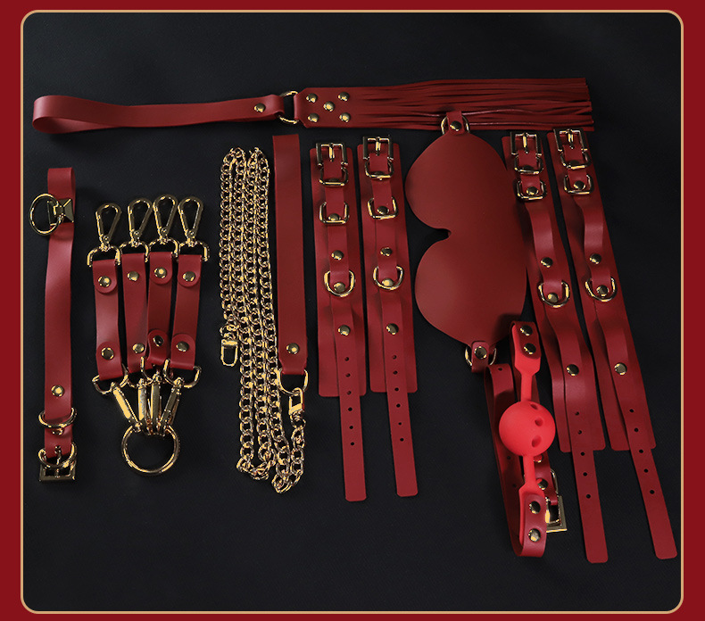 Silicone Mouth Gag Bondage Kit 8-Piece Couples Intimacy Set Pink — detail image 37