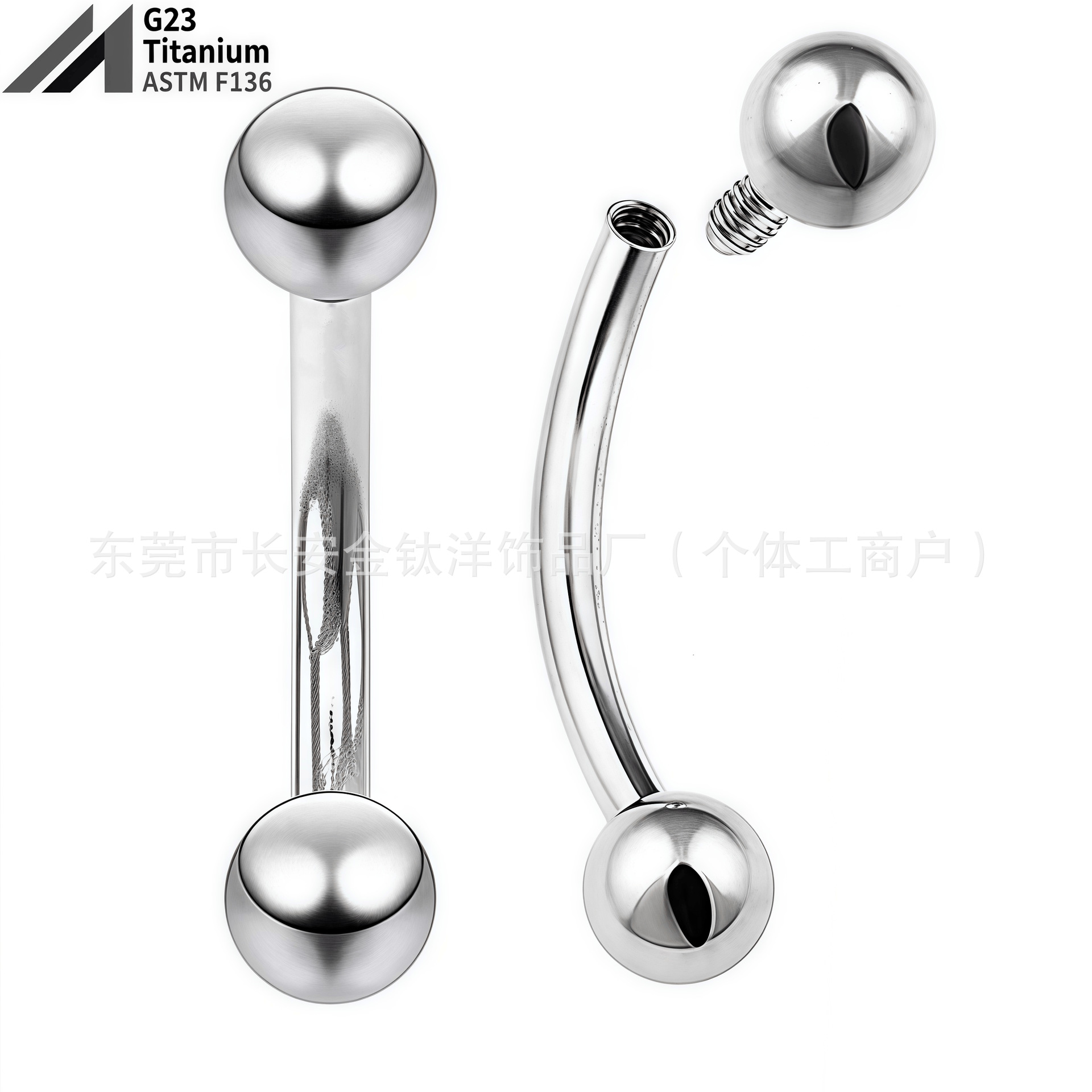 16G labret stud size and finish detail