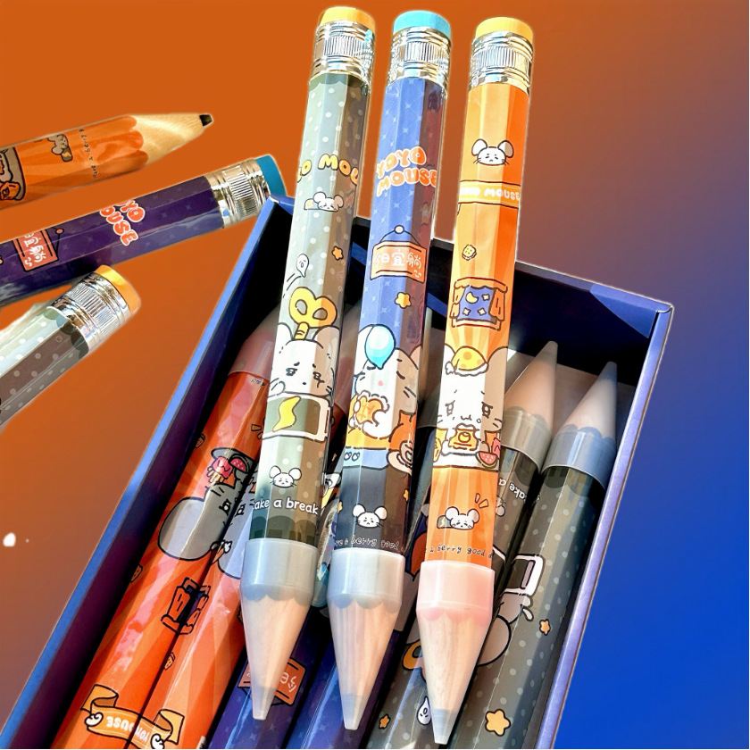 Nuevos productos yoyo ratón en línea lápiz grande encantador lápiz de dibujos animados lápiz creativo lápiz gigante super grande lápiz