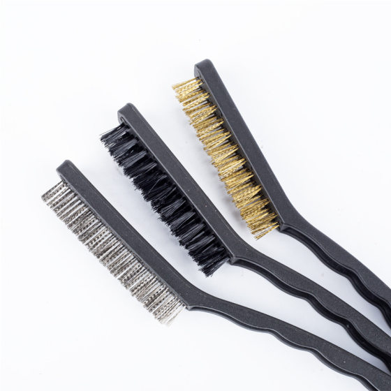 Toothbrush type large steel wire cleaning brush 9 inch industrial surface rust remover brush plastic handle stainless steel wire brush