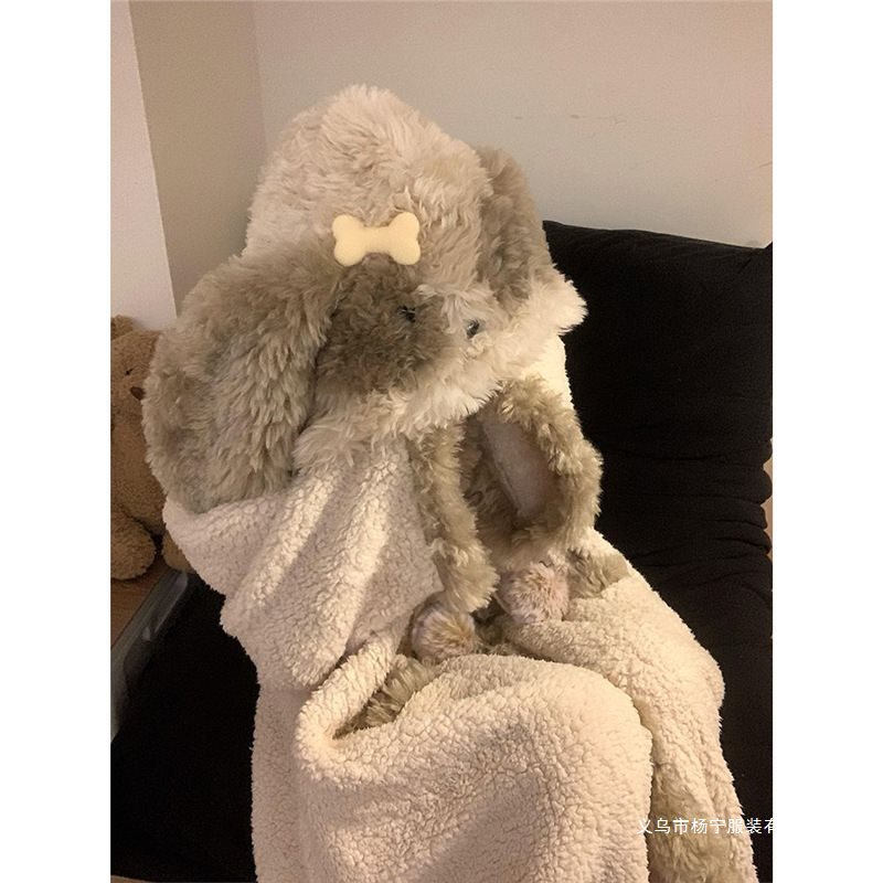 Fleece-Lined Thickened Sweet Cute Cape Puppy 2025 Winter Pajamas Coral Loungewear Set Suitable for Outdoor Wear