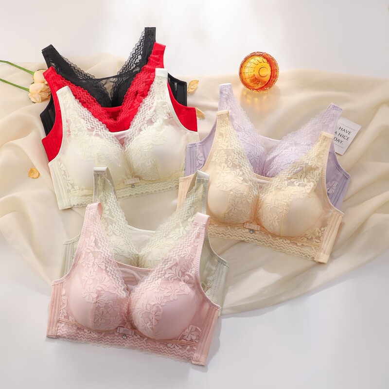 New product non-magnetic non-steel ring adjustable bra plus size thin gathered comfortable sexy lace bra manufacturers wholesale New product non-magnetic non-steel ring adjustable bra plus size thin gathered comfortable sexy lace bra manufacturers wholesale