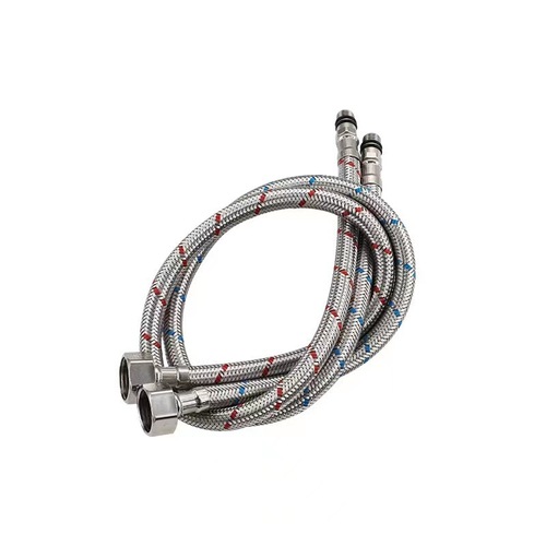 304 stainless steel braided pointed hose kitchen hot and cold basin faucet 4 points water inlet pipe