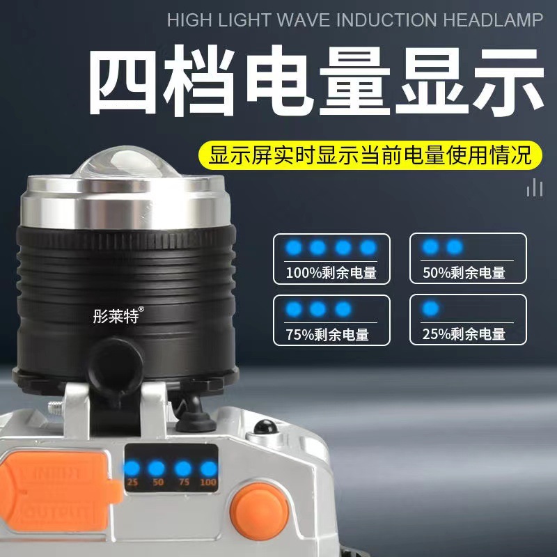 Inducción zoom LED faro fuerte carga ligera tiro largo impermeable hogar Súper brillante montado en la cabeza pesca nocturna lámpara de minero al aire libre