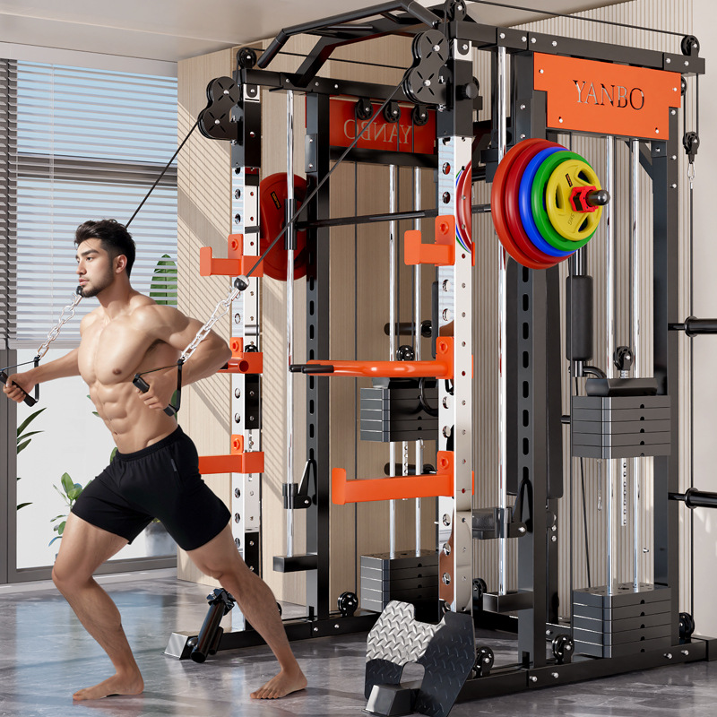 Máquina Smith entrenador integral cuclillas marco barra de empuje horizontal comercial doméstico pórtico multifuncional equipo de fitness