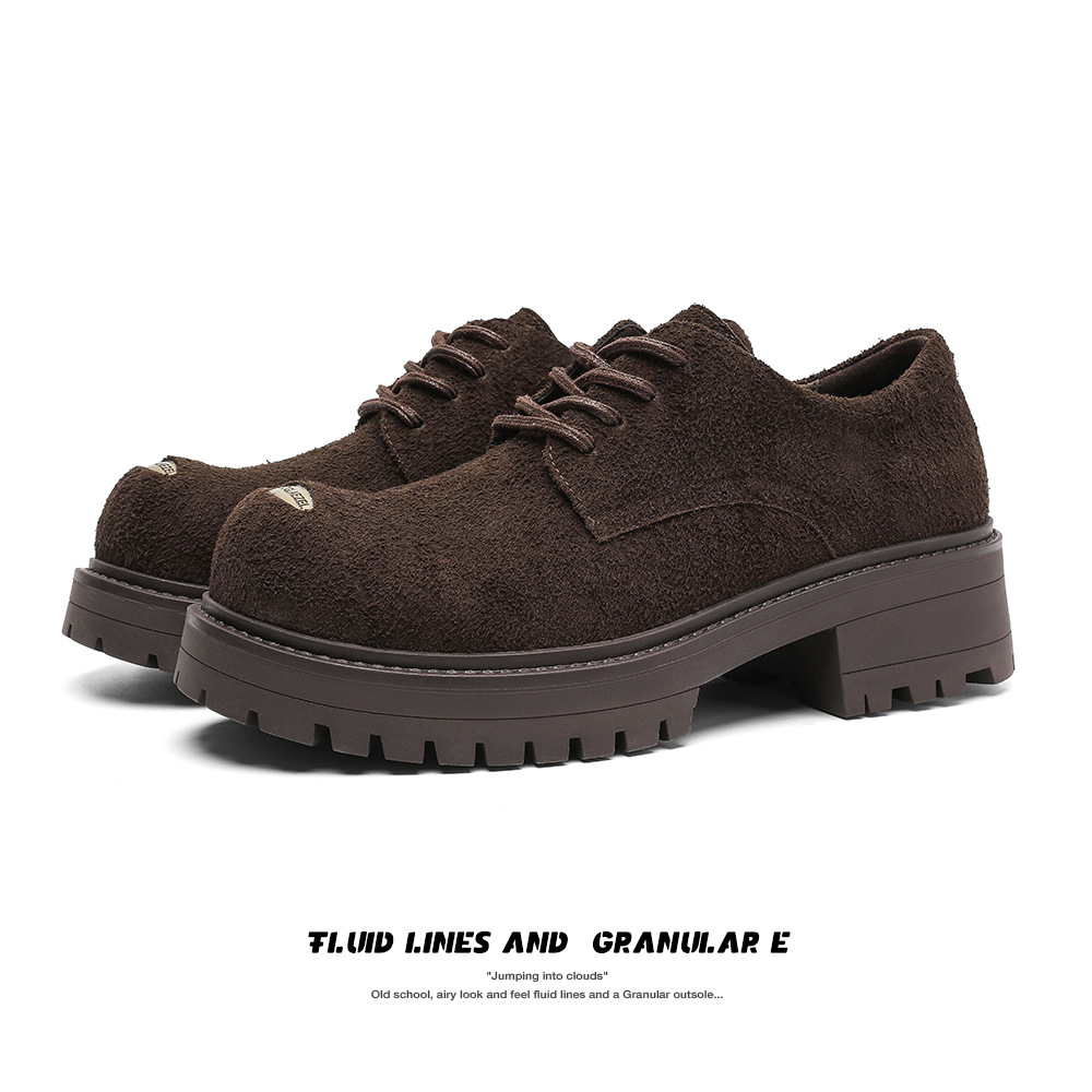 Retro Thick-Soled British Style Derby Shoes for Men 2025 New Versatile Niche Trendy Casual Work Clothing Leather Shoes Trend