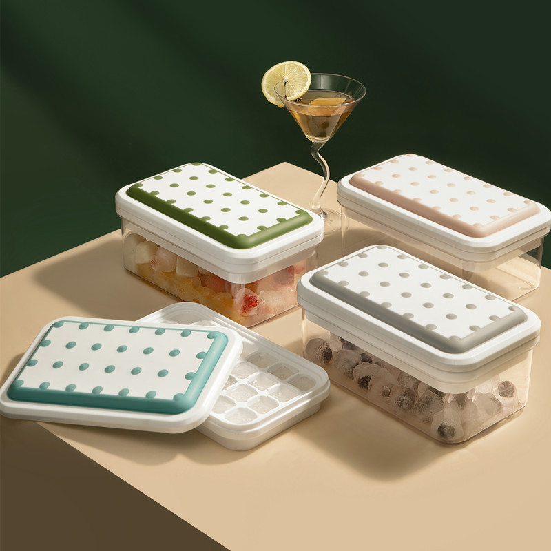 冰格模硅膠按壓製冰器家用帶蓋冰箱凍冰塊神器食品級大容量儲冰盒