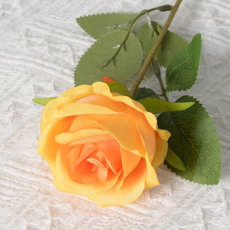 Flor de rosa simulada, tela de seda única, boda en el hogar, decoración del día de San Valentín, flor falsa, hielo roto artificial, azul, freud