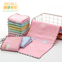 Manufacturer wholesale six-layer gauze towels 35*75 pure cotton adult face towels cartoon children bath towels large towels