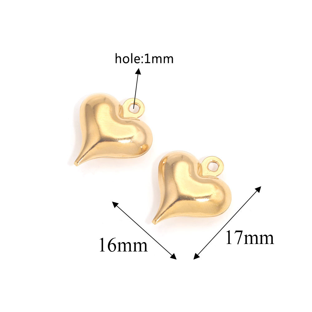 Acero inoxidable hueco melocotón corazón amor corazón colgante pulsera collar DIY pequeño colgante DIY accesorios de la joyería al por mayor