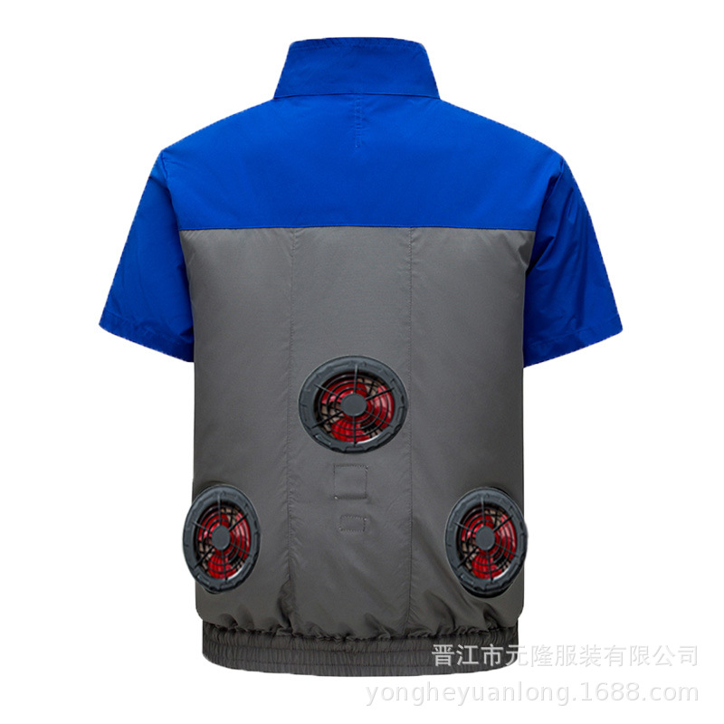 Traje transfronterizo de aire acondicionado de enfriamiento de verano con ventilador, herramientas de refrigeración, ropa de ventilador de prevención de insolación al aire libre, ropa de seguro laboral para hombres, ropa de trabajo