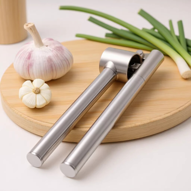 Zinc Alloy Manual Garlic Press, Household Garlic Grinder, Multi-Purpose Kitchen Garlic Masher, Labor-Saving Garlic Paste Maker
