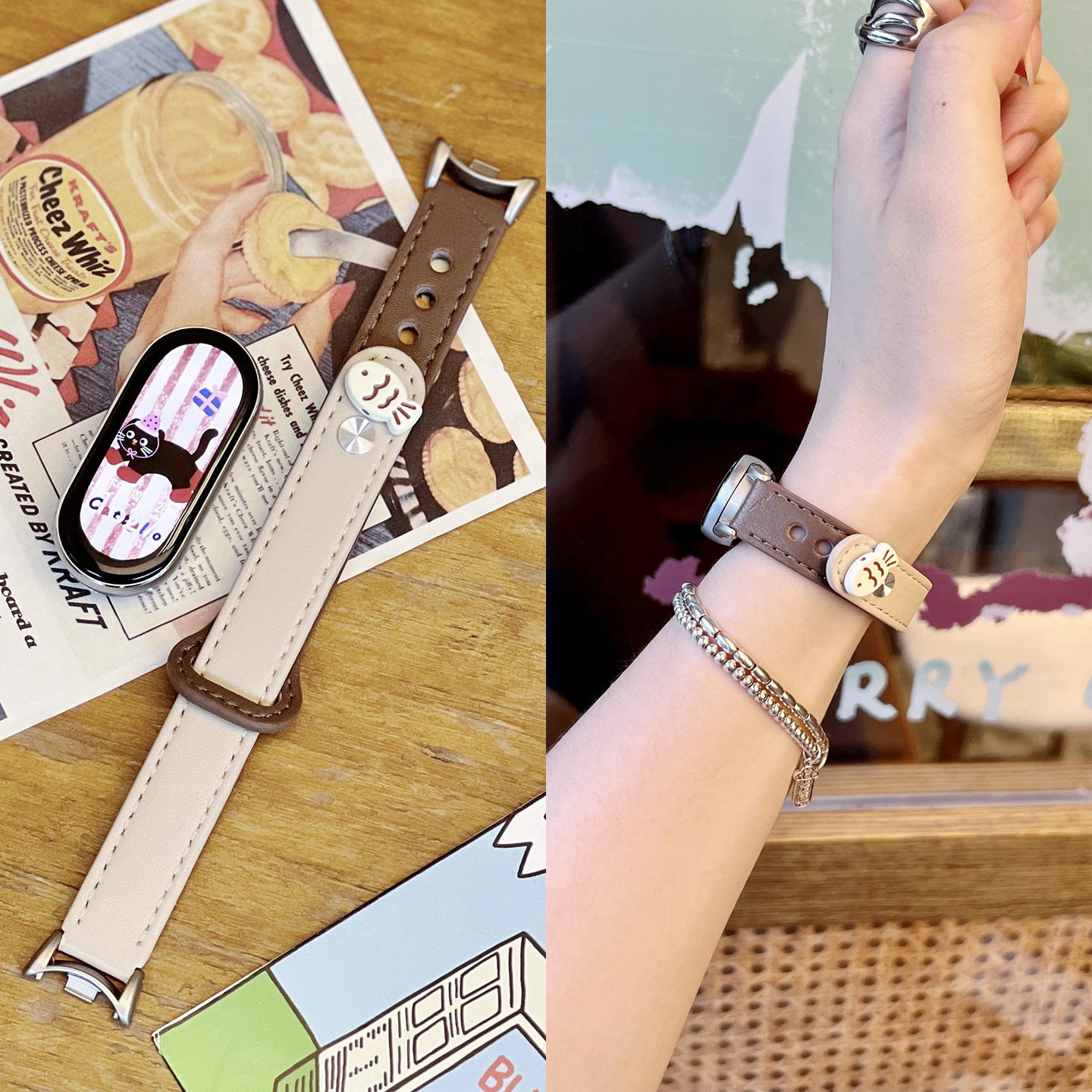 Suitable for Huawei Bracelet 10 Strap 9 New Style 8 Reverse Buckle Double Nail Microfiber Leather Wristband Honor 10 Classy 9 Women's Summer