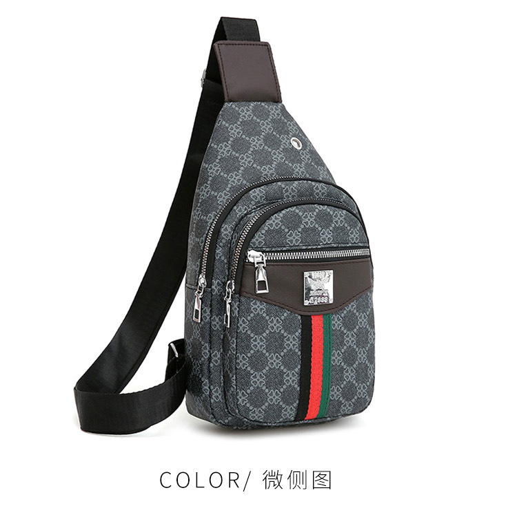 Cross-border chest bag, men's crossbody bag, travel shoulder bag, large-capacity leather bag, sports small backpack, multi-functional men's bag undefined