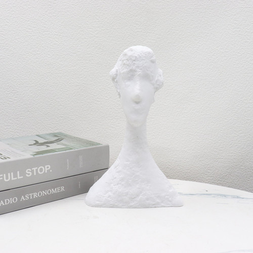 Black and white woman head portrait sculpture decorative piece, minimalist modern model room TV stand home soft decoration item, display