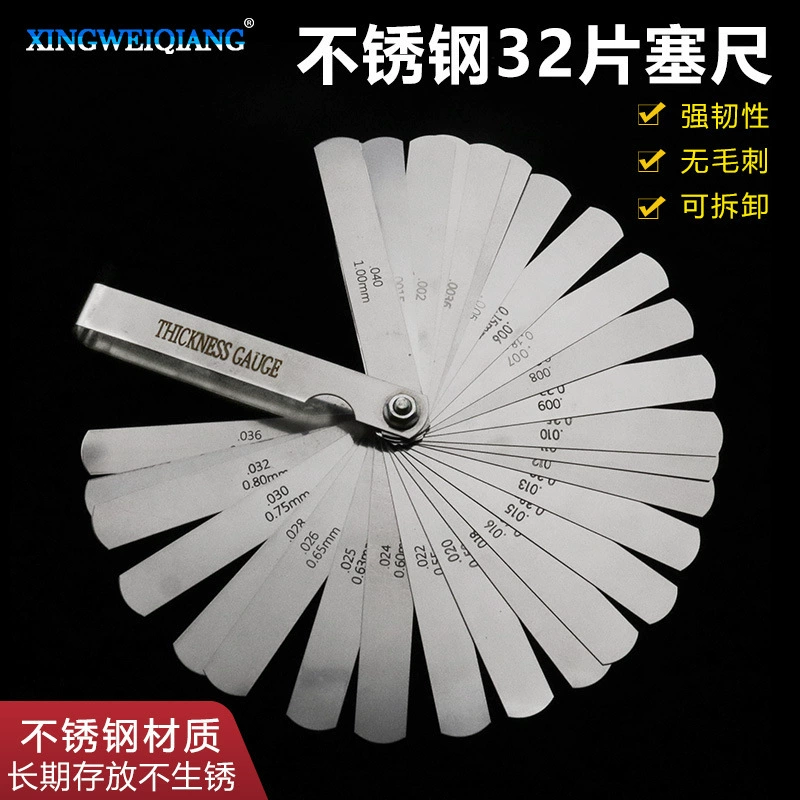 Высокоточный щуп, 32 шт., щуп для зазора, толщиномер 0,02-1,0 мм, микрометрический измерительный инструмент