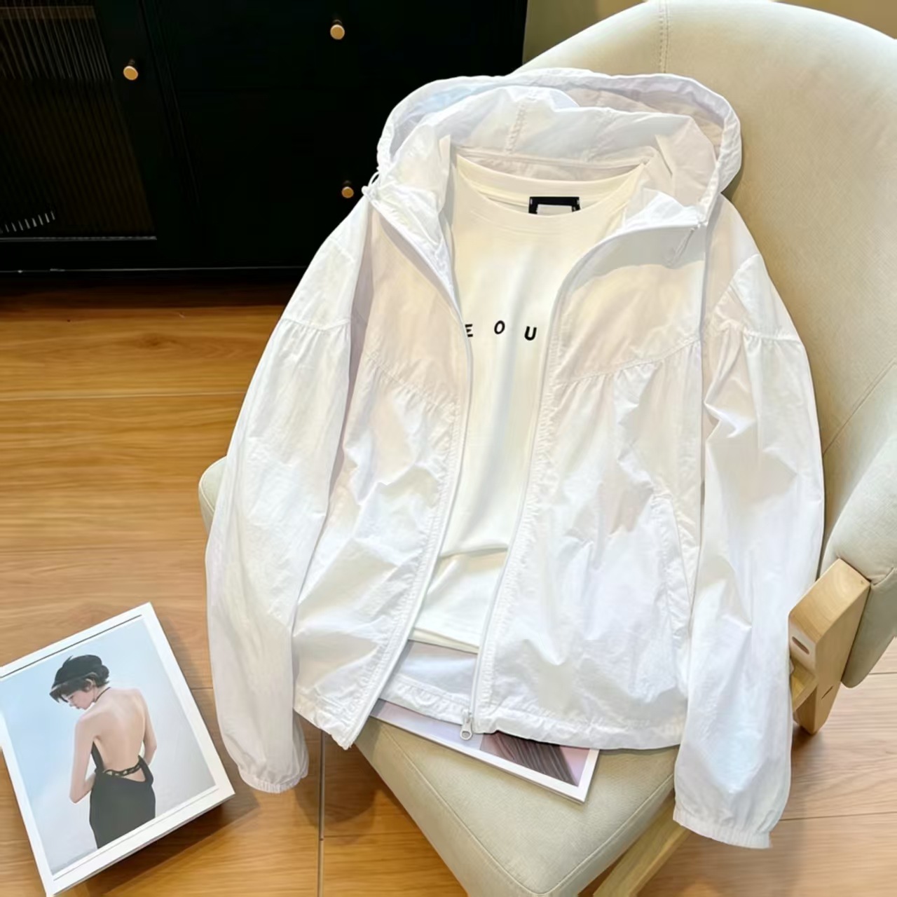 Korean style pearl purple sun protection jacket for women, summer 2026 new style, lightweight, breathable, UV protection casual top