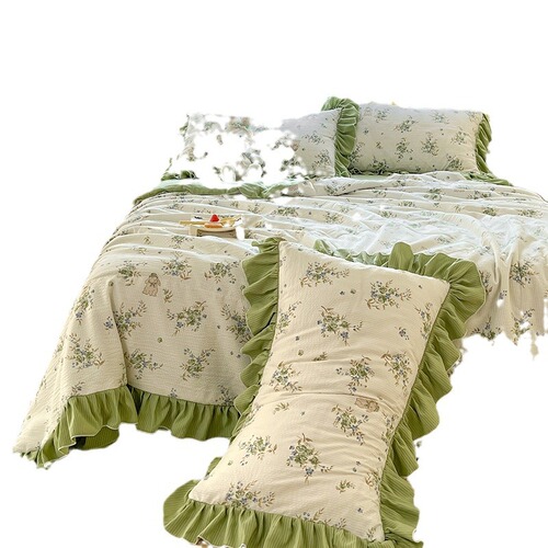 Summer floral edge item summer cool quilt set four pieces air conditioning quilt summer quilt blanket full set one set four pieces spring and autumn quilt core