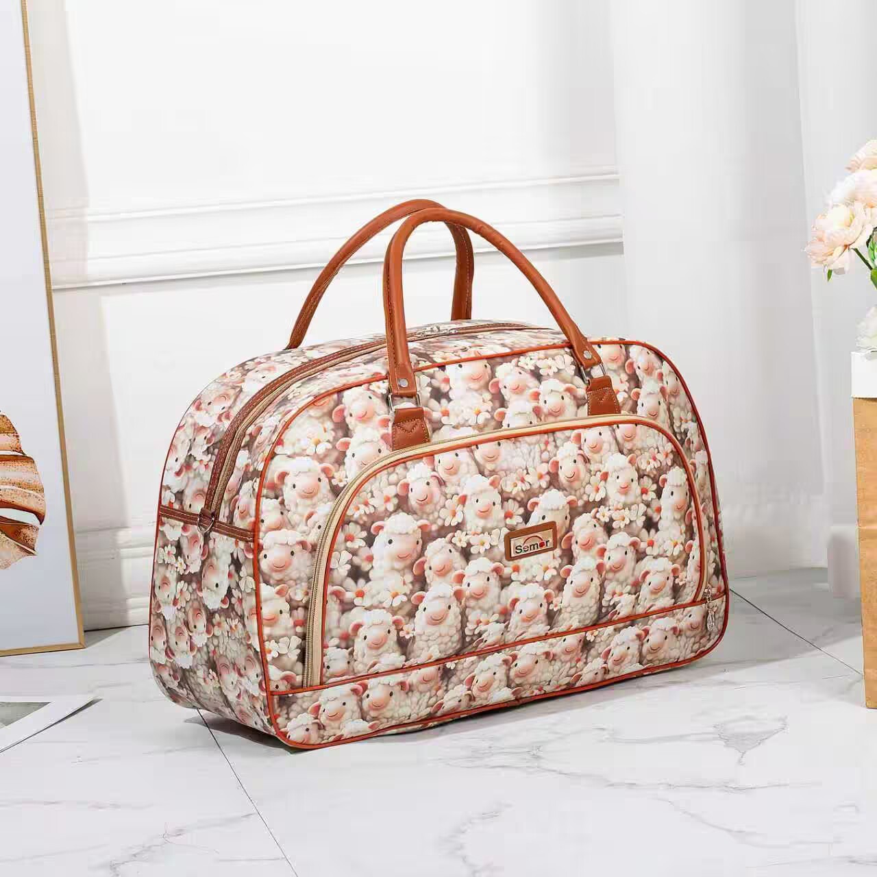 Fábrica directa bolsa de viaje portátil bolsa de equipaje PU bolsa de regalo tamaño bolsa impermeable viaje corto bolsa de embarque al por mayor