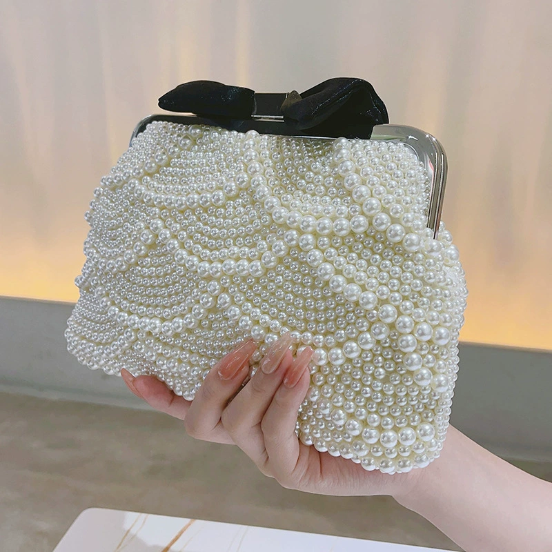 Сумочка с бантами из жемчуга, модное платье, сумка, (транзитная торговля), пакет для еды, европейский стиль