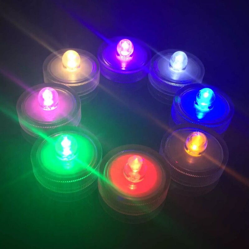 Cross-border explosions waterproof color LED lights aquarium ornamental lighting candle lights waterproof building blocks fish tank lights bucket fish