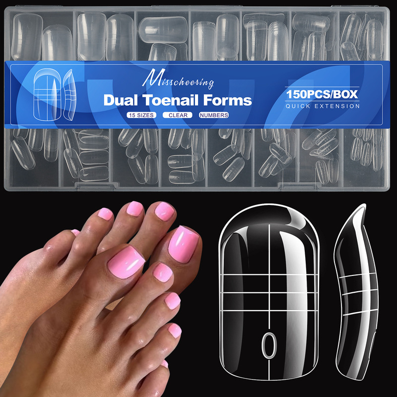 Cross-Border Hot-Selling Nail Mold 150 Pieces with Scale for Quick Extension Nail Mold Phototherapy Nail Extension Foot Nail Mold