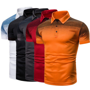 2023 Foreign Trade New Fashion Men's Top Polo Shirt Light Plate Advertising Work Clothes Polo T-Shirt Men
