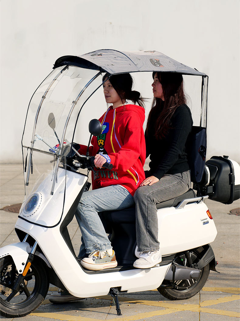 New Electric Vehicle Canopy Detachable Folding Telescopic Thickened Sun Protection Motorcycle Parasol Umbrella Rain Cover Canopy
