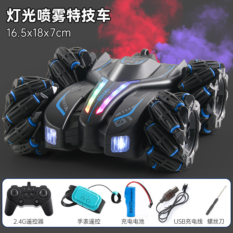 国境を越えた売れ筋ダブルスプレースタントリモコン両面カーレースライトミュージックドリフト四輪駆動オフロード子供のおもちゃ|undefined