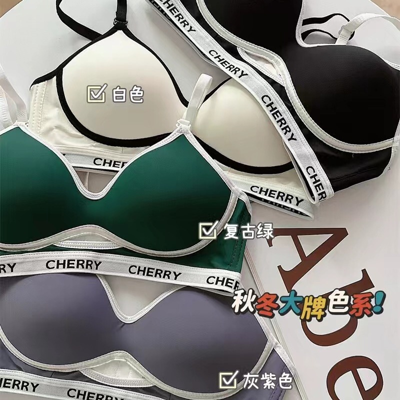 Glossy Push-Up Summer Anti-Sagging Casual Black Bra Seamless Underwear for Women Without Steel Rings to Show Big Breasts