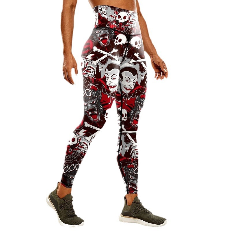 Halloween Skull Print Leggings