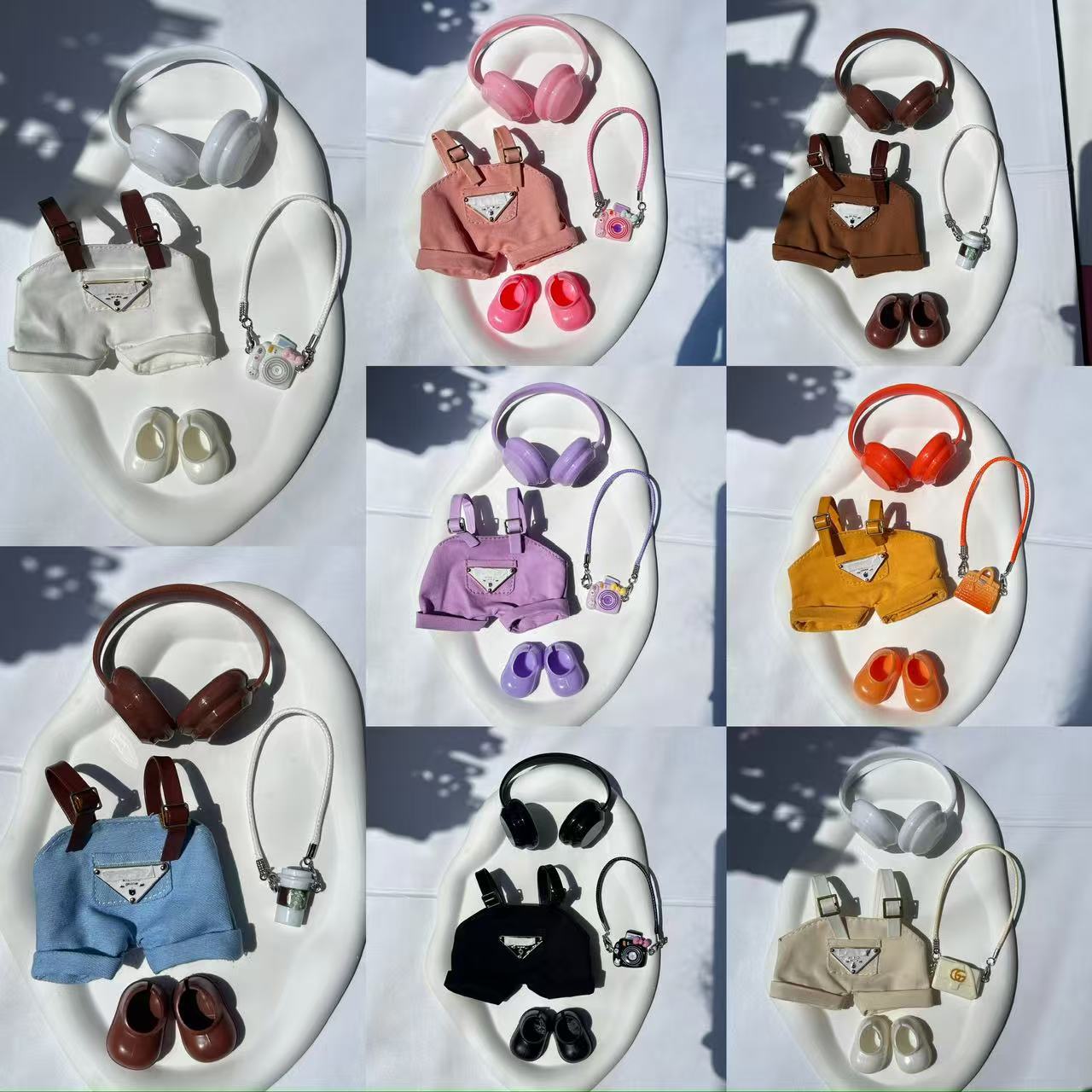 Coleccion de ropa de muñeca de labu creativa de 17cm muñeca de vestir con set de ropa de muñeca de labubu