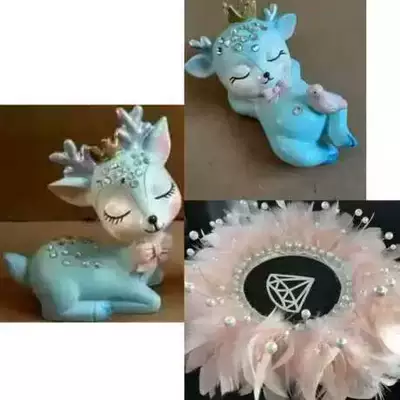 Car ornaments – Safe Journey Car Decoration, Internet - big-deer-fawn-pearl-feather-cushion
