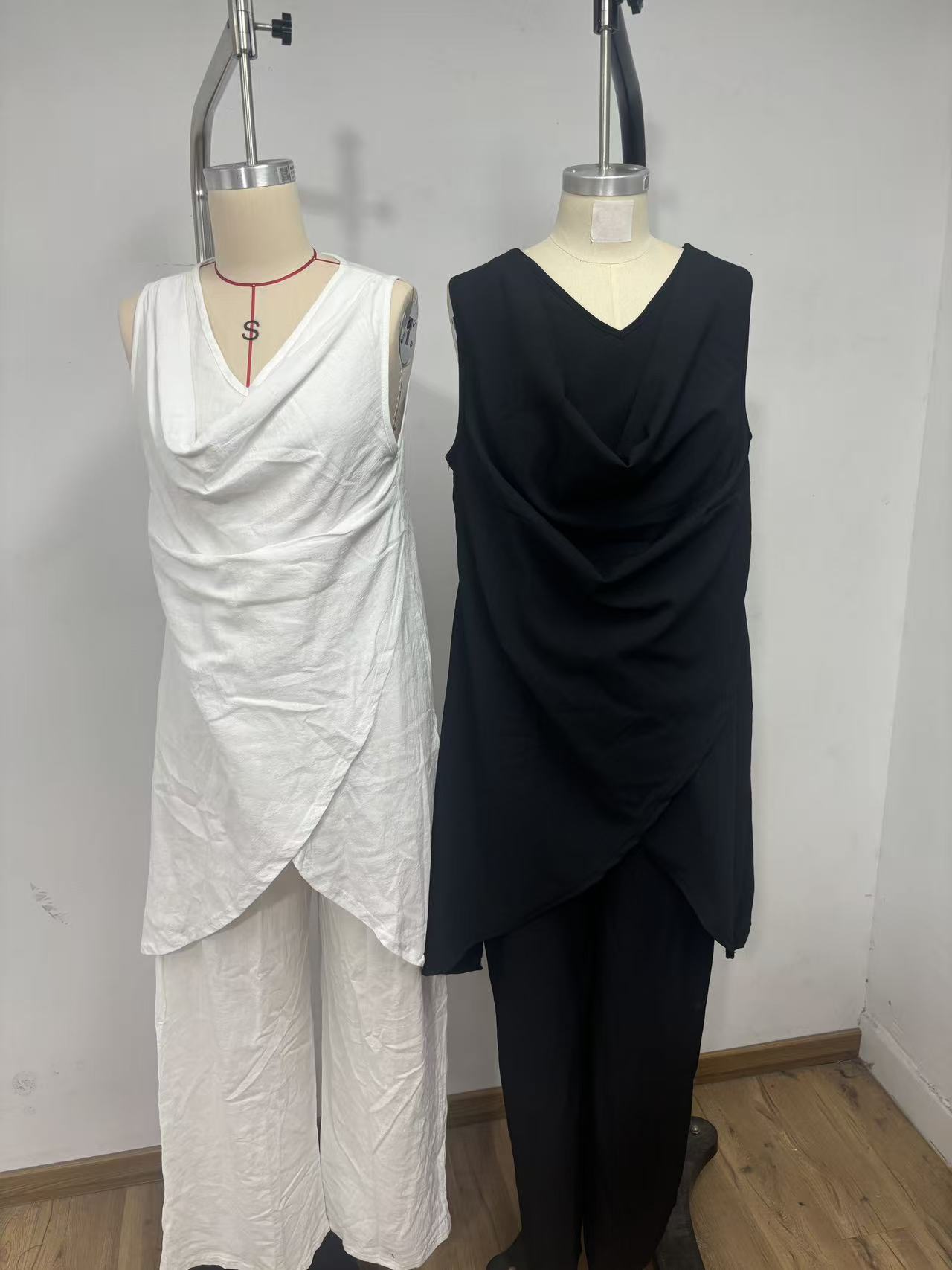 Women's Sleeveless Stand Collar Solid Color Cotton Linen Suit Elegant Loose Resort Style Spring Summer_ecoleips.com