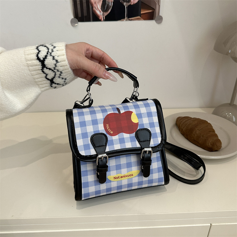 Placa fresca manzana coreana ins mochila de hombro de mujeres otoño invierno estilo de escuela universal mochila de niñas