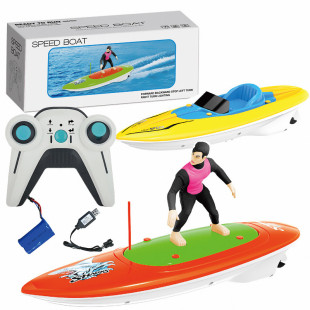 Foreign trade new products station people remote control sailing racing electric speedboat charging remote control boat summer water children's toy boat