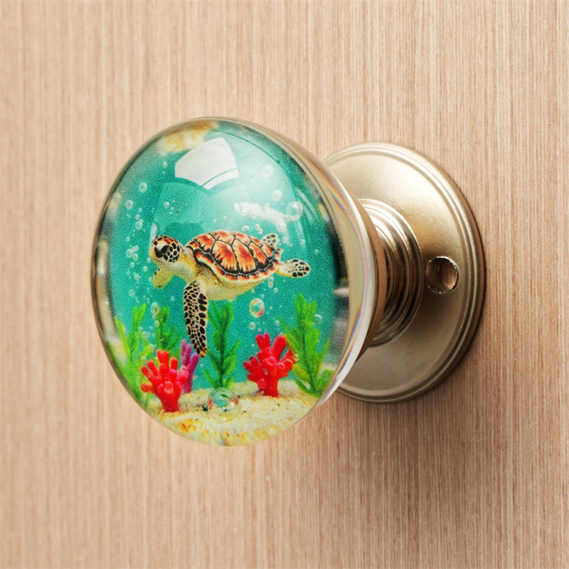 树脂内埋工艺品水晶球门把手创意时尚树脂拉手橱柜衣柜装饰门把手