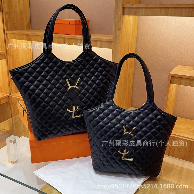 2025 New Fashion Rhomboid Women's Bag Large Capacity Mother and Mother Tote Bag Comfortable Portable Triangle Bag Shoulder Shopping Bag