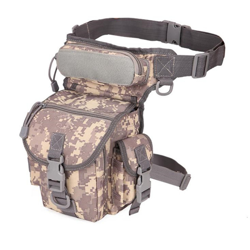 Bolsa de piernas deportivas al aire libre motocicleta para hombres multifuncional portátil cuadrangular atado bolsa de camuflaje militar paseo ocio