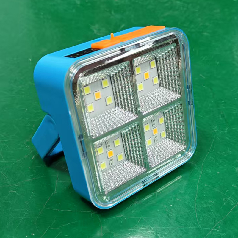 Reflector LED Solar de 4 Paneles, Impermeable, para Exteriores, Camping, Puesto de Mercado Nocturno, Luz de Emergencia, Iluminación, Foco