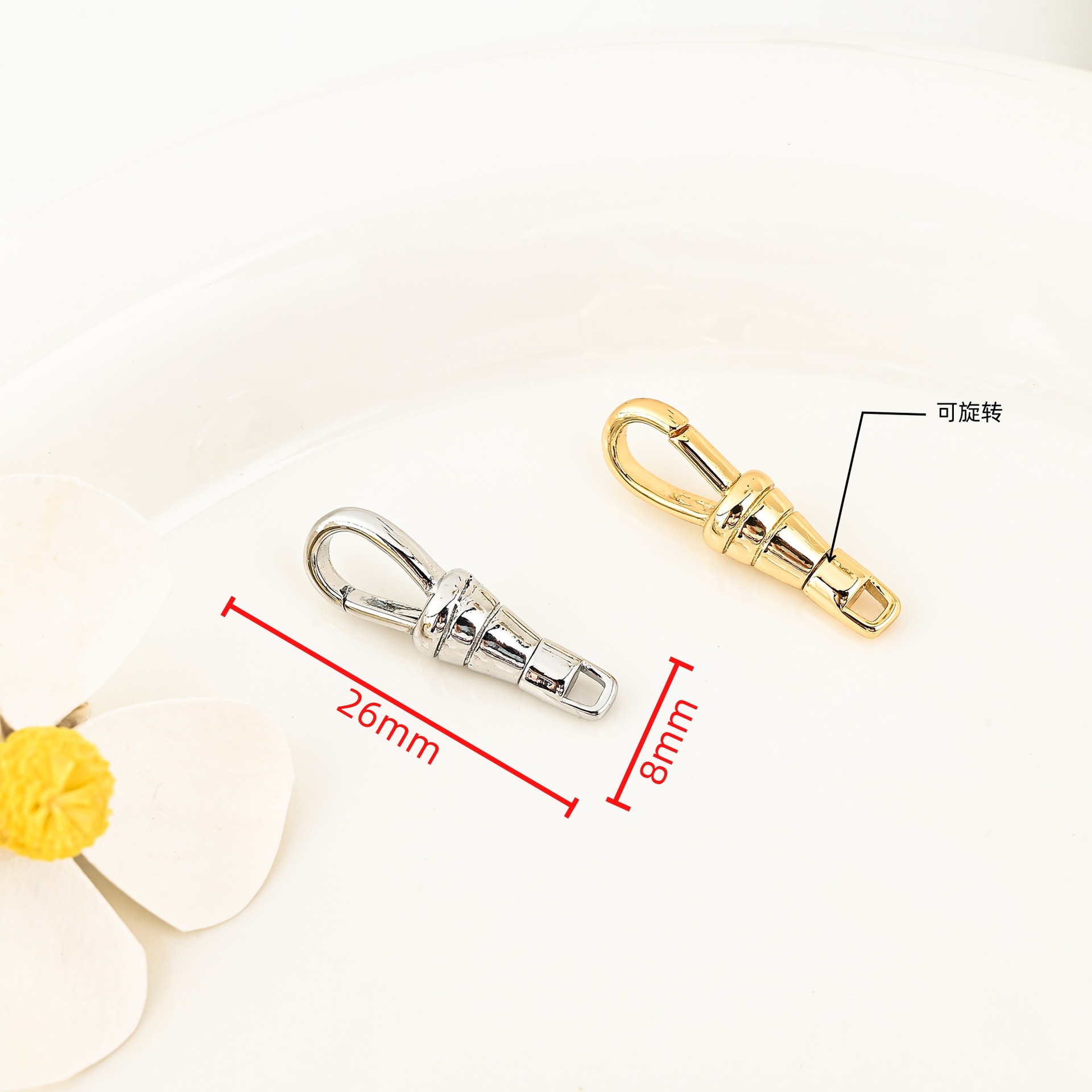 18K Real Gold Rotating Pocket Watch Buckle Copper Gourd Buckle High-End Special-Shaped Lobster Buckle Gourd Necklace Buckle Connection DIY Buckle