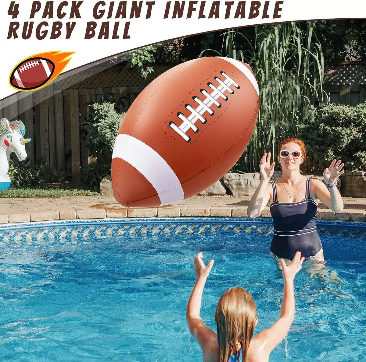 Cross-Border Hot Selling Pvc Inflatable Rugby American Beach Ball Water Inflatable Toy Ball