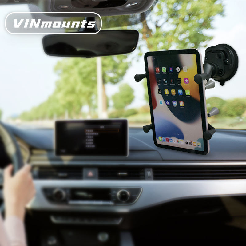 Auto and motorcycle off-road anti-shake X-type flat clamp compatible with 6-8 inch mini flat suction cup pipe clamp flat bracket