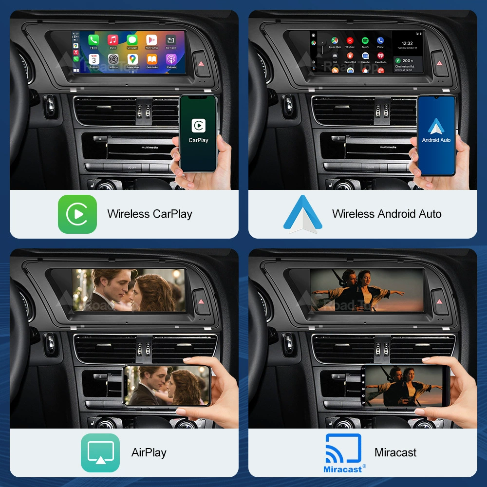 8,9-дюймовый беспроводной дисплей CarPlay для радиоплеера A4 A5 2013-2015