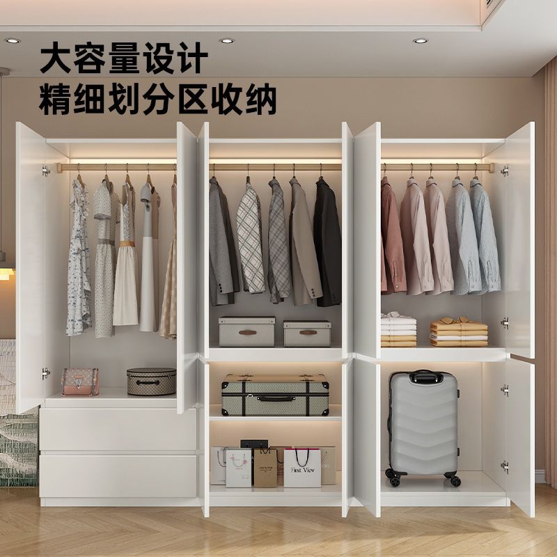 Solid Wood Wardrobe for Home Bedroom Rental Modern Simple Small Apartment Children's Cabinet Simple Assembly Storage Wardrobe