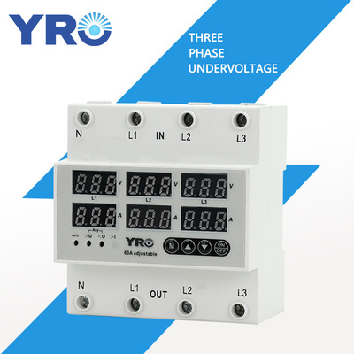 Three-phase Adjustable digital display Duplex Undervoltage Limiting Protector Overload Circuit breaker