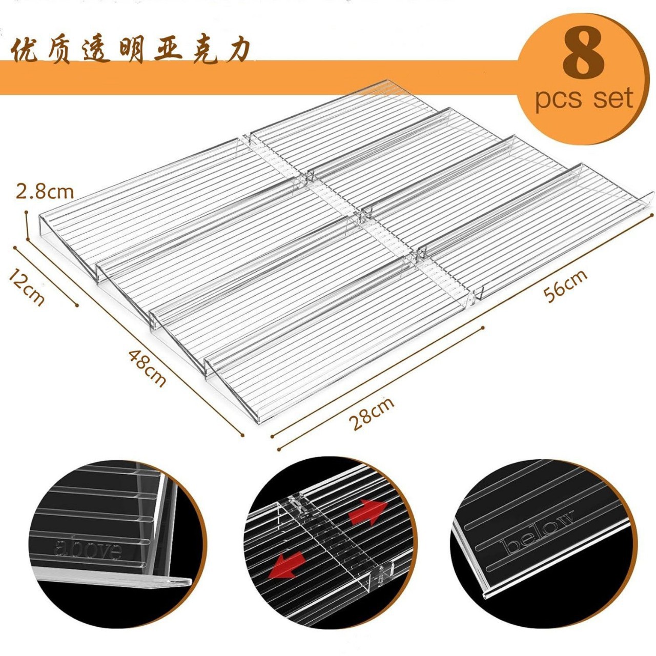 Cross-Border Kitchen Drawer Spice Rack, Tiered Spice and Condiment Bottle Container Storage Organizer