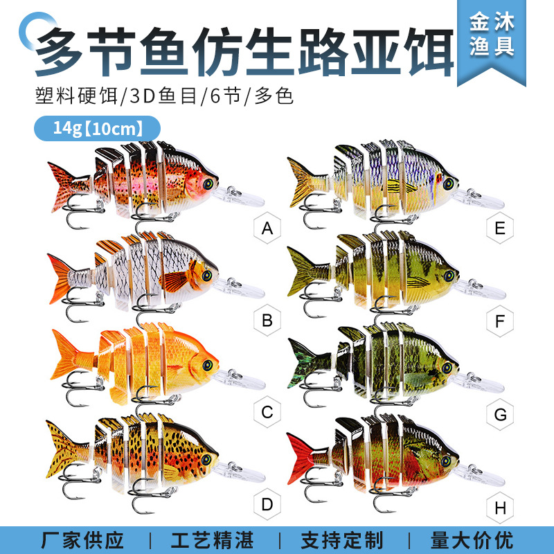 Fabricante en stock 10cm Luya cebo plástico cebo duro biónico 14G multi-Sección cebo rebordear bajo gran cantidad Congyu